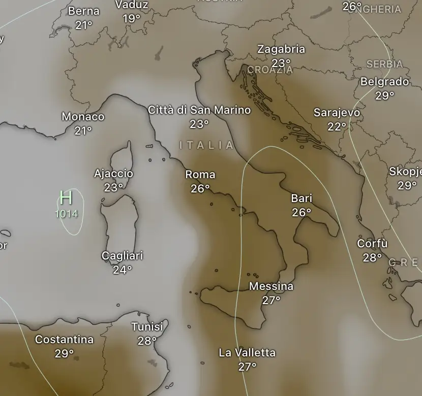 Tra il 27 e il 28 giugno ritorna la polvere sahariana sui nostri territori