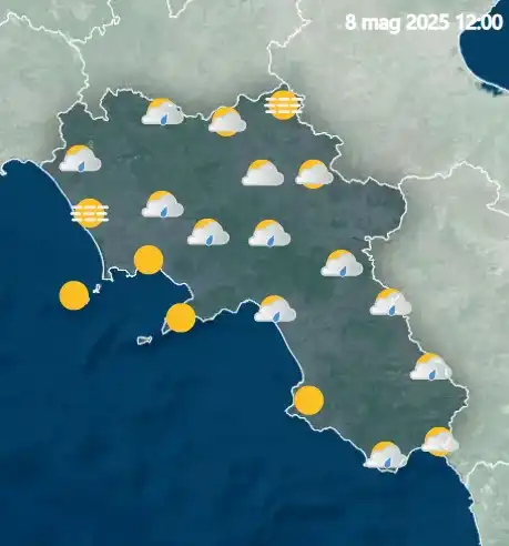 Meteo Campania per giovedì 8 maggio 2025
