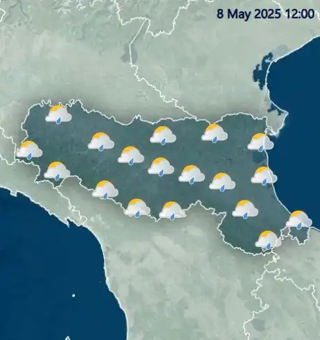 Previsioni meteo Emilia Romagna per l'8 maggio 2025