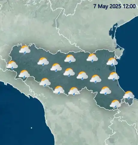 Previsioni meteo Emilia Romagna per mercoledì 7 maggio 2025
