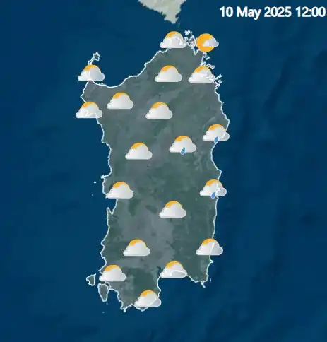 Previsioni Meteo in Sardegna per sabato 10 maggio 2025