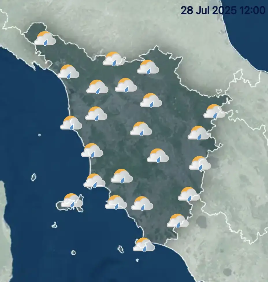 Meteo Toscana e previsioni da lunedì 28 luglio