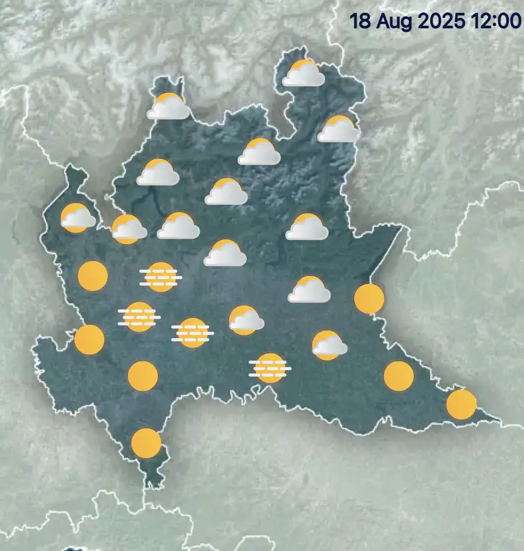 Meteo Brianza e Lombardia dal 18 agosto