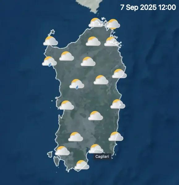 Meteo a Cagliari e Sardegna fino al 7 settembre 2025