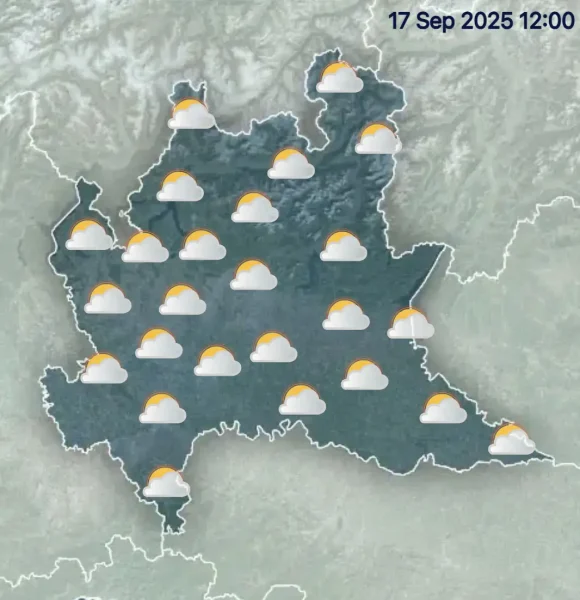 Previsioni per la Lombardia di mercoledì 17 e giovedì 18 settembre