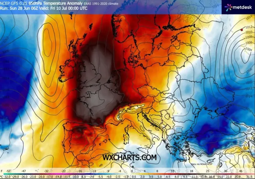Clima europeo di giugno 2026