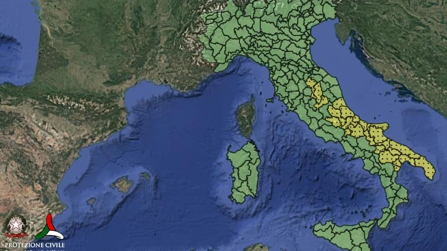 Allerta meteo per temporali sulle regioni adriatiche