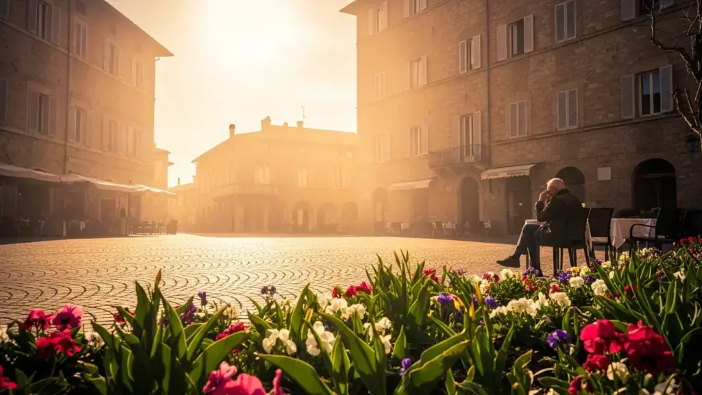 Firenze durante una giornata di caldo intenso con cielo sereno e forte luce estiva