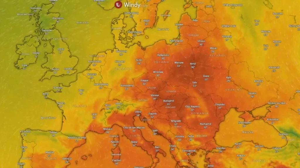 Caldo estremo in Repubblica Ceca