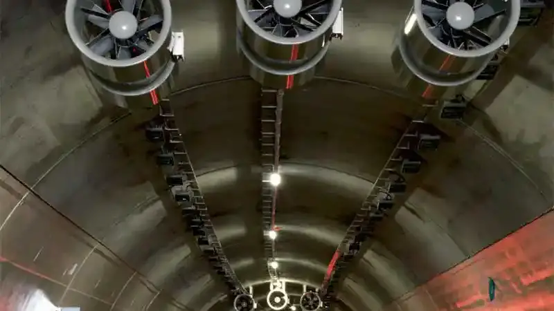 Galleria ferroviaria della Linea 2 nell’area dei Campi Flegrei interessata dal monitoraggio della CO2