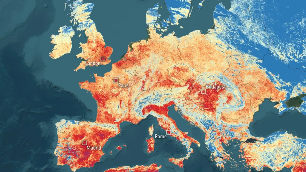 Ondata di caldo in Europa tra luglio e agosto