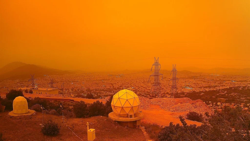 Pennacchio di polvere sahariana trasportato verso l’Europa dal vento
