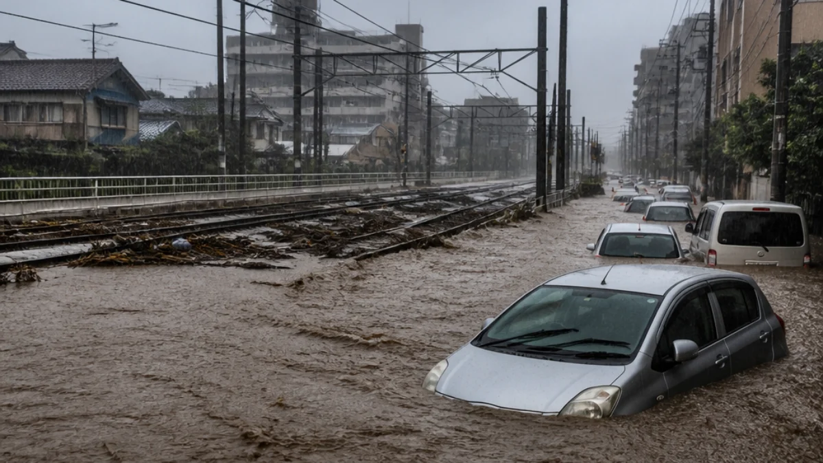 Alluvione urbana nella prefettura giapponese di Chiba dopo piogge record