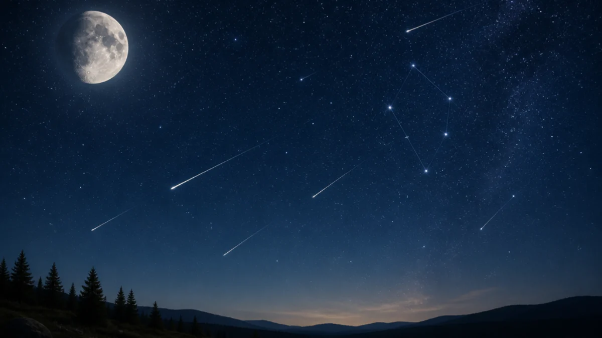 Scie luminose delle Aurigidi nel cielo notturno