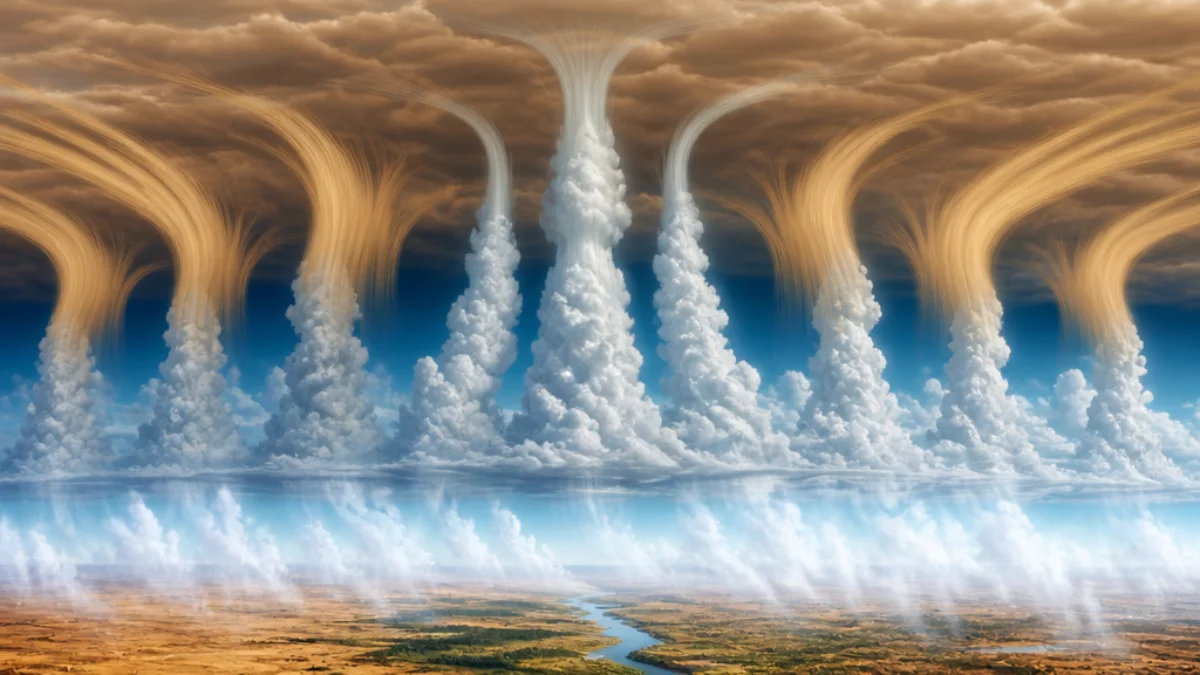 Pennacchi d'aria ascendente durante un episodio di caldo umido