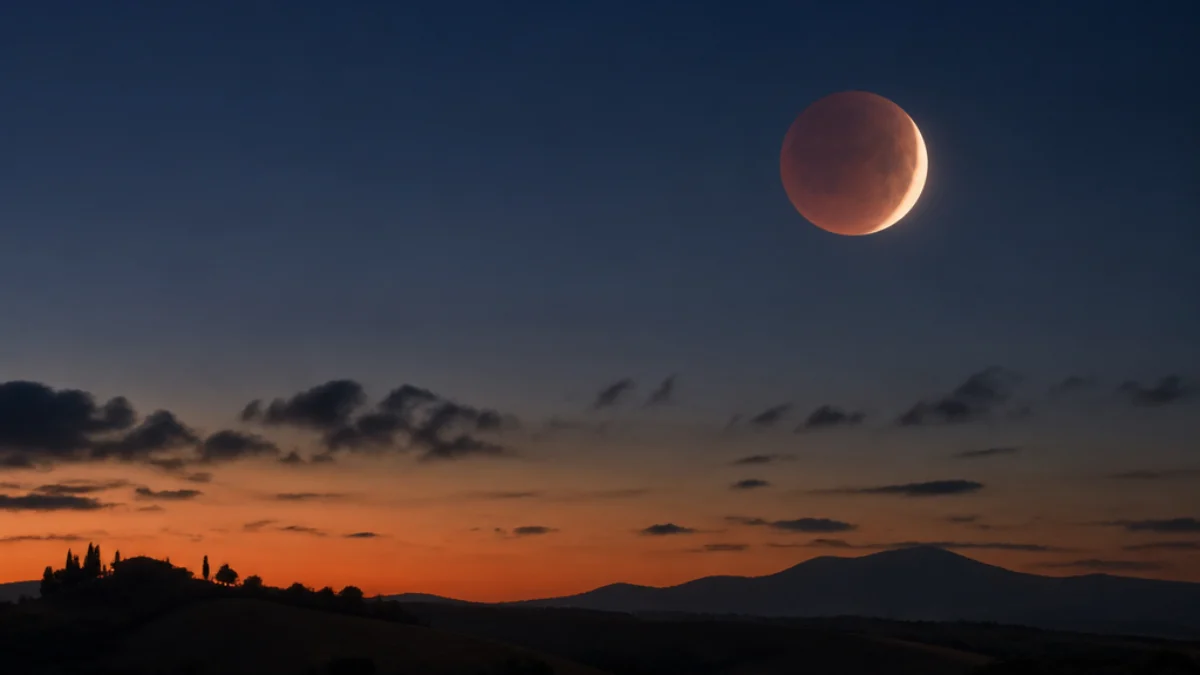 Luna quasi oscurata dall'eclissi del 28 agosto 2026