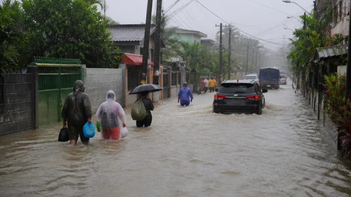 Strade allagate a Luzon durante il monsone