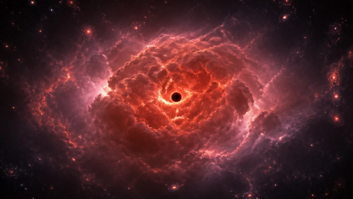 Illustrazione di una stella buco nero nell’universo primordiale