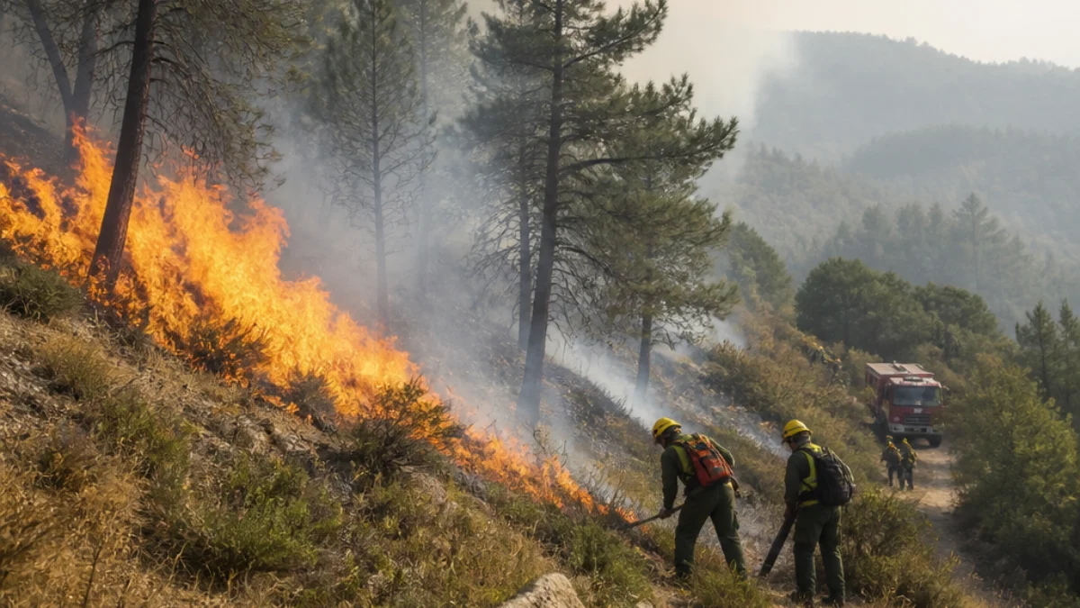 Incendio boschivo tra la vegetazione secca del Friuli Venezia Giulia