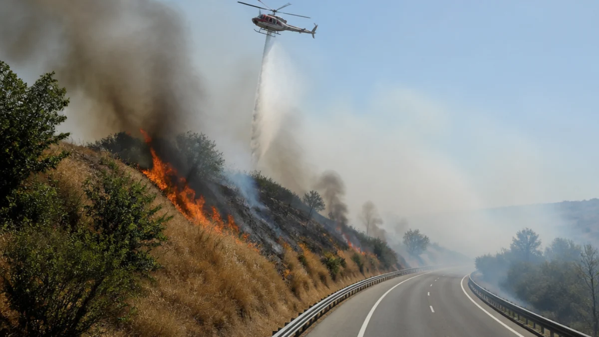 Incendio di sterpaglie lungo la scarpata della Siena-Firenze a Badesse