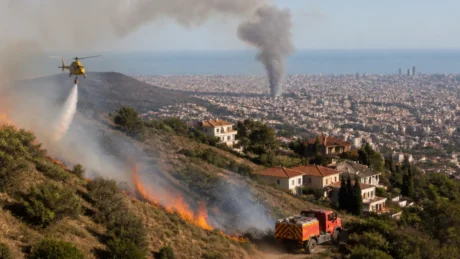 Incendio a Collserola, evacuazioni e paura nei quartieri nord di Barcellona