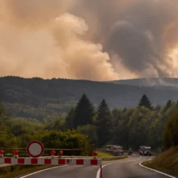 Incendio boschivo nell'Eifel tedesca
