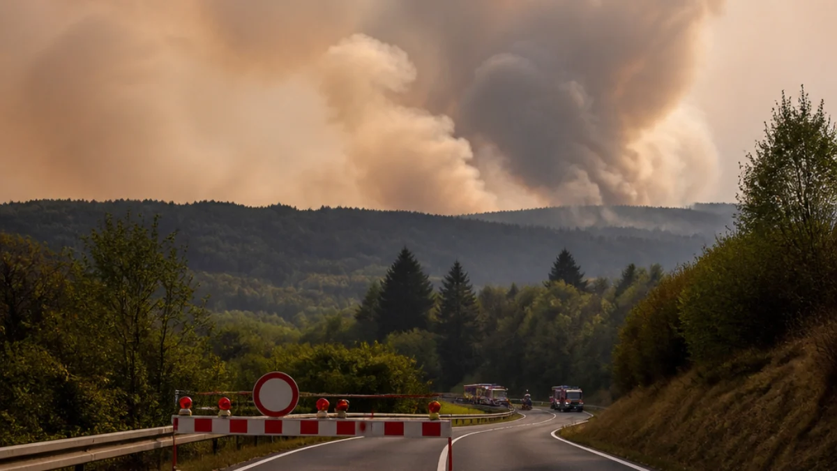 Incendio boschivo nell'Eifel tedesca