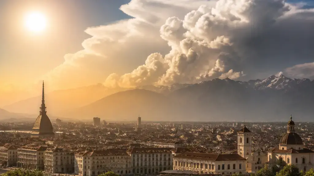 Mappa meteorologica illustrativa sull'ondata di caldo africano in Italia