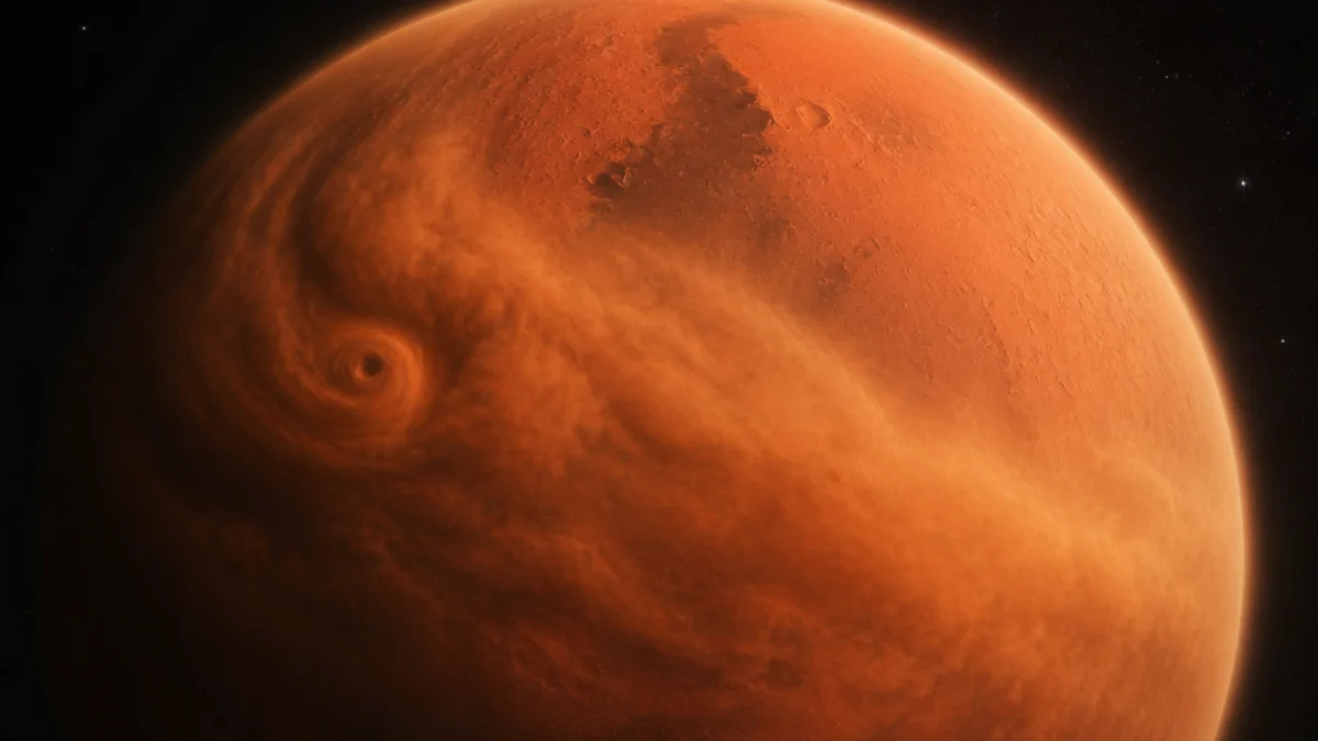 Grande tempesta di polvere sull'atmosfera di Marte