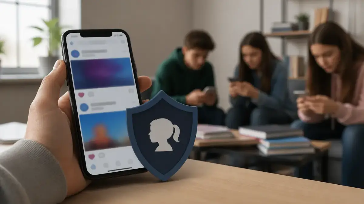 Telefono con Instagram e Facebook associati alla tutela dei minori