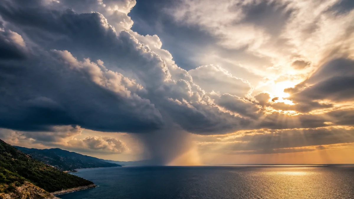 Nubi temporalesche sul Mediterraneo durante Ferragosto