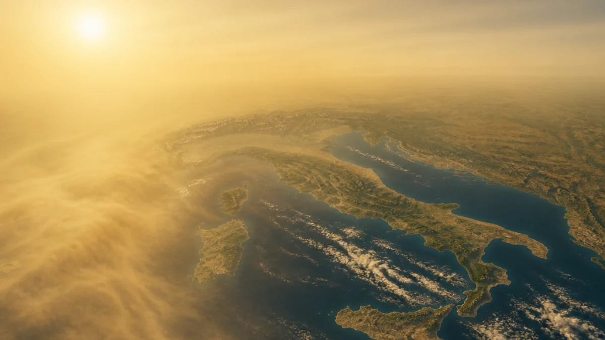 Nube sahariana sull'Italia