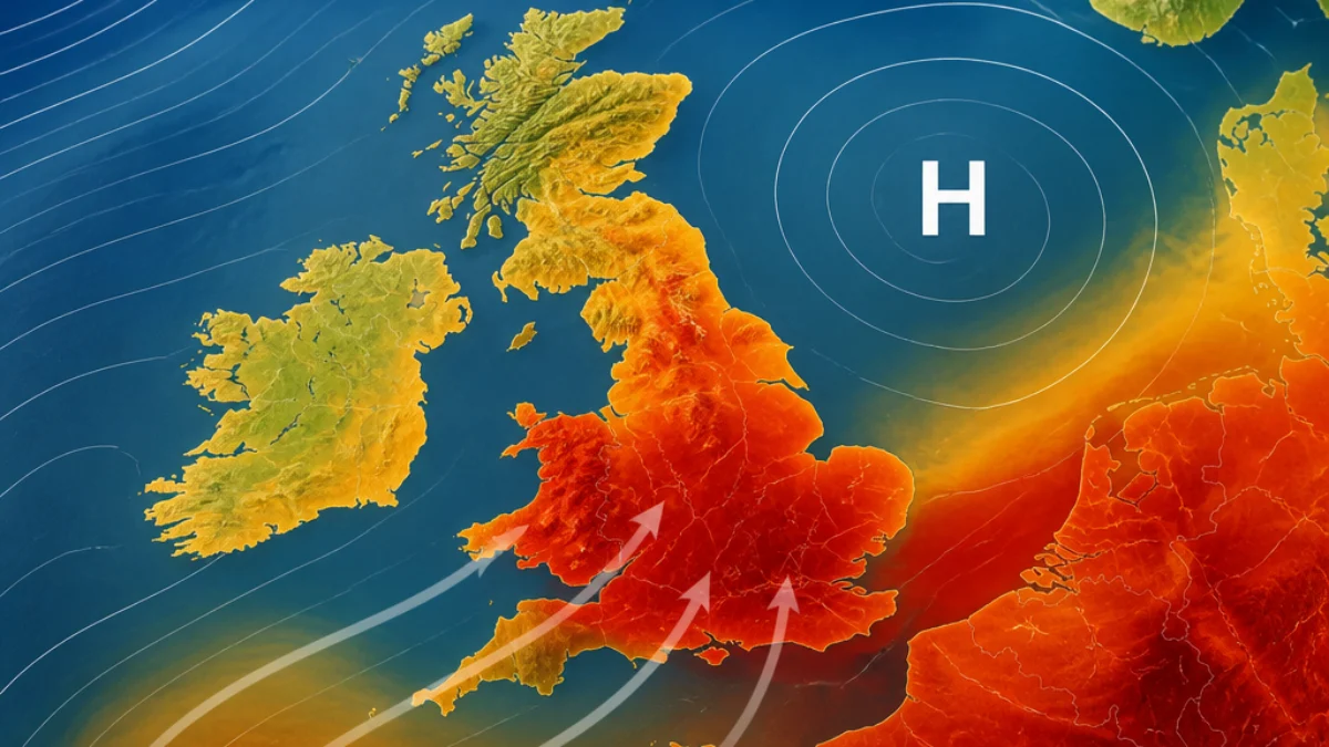 Mappa meteorologica dell’ondata di caldo nel Regno Unito