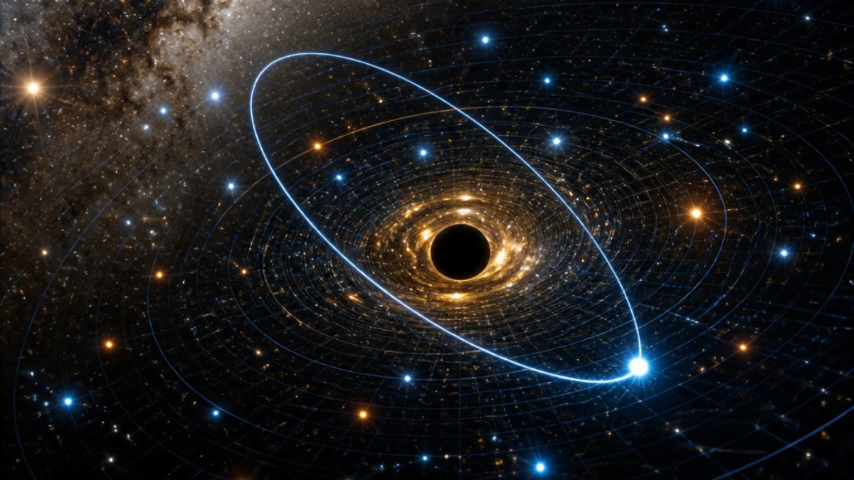 Illustrazione della stella S301 attorno a Sagittarius A*