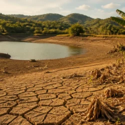 Terreno fessurato dalla siccità nei Caraibi