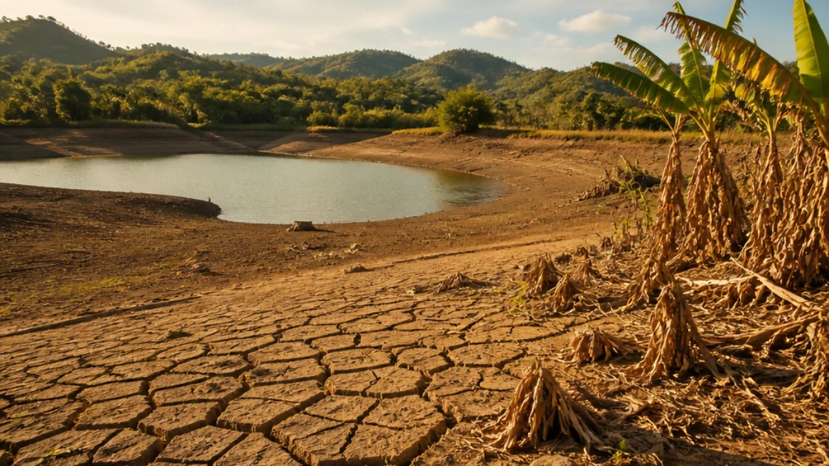 Terreno fessurato dalla siccità nei Caraibi