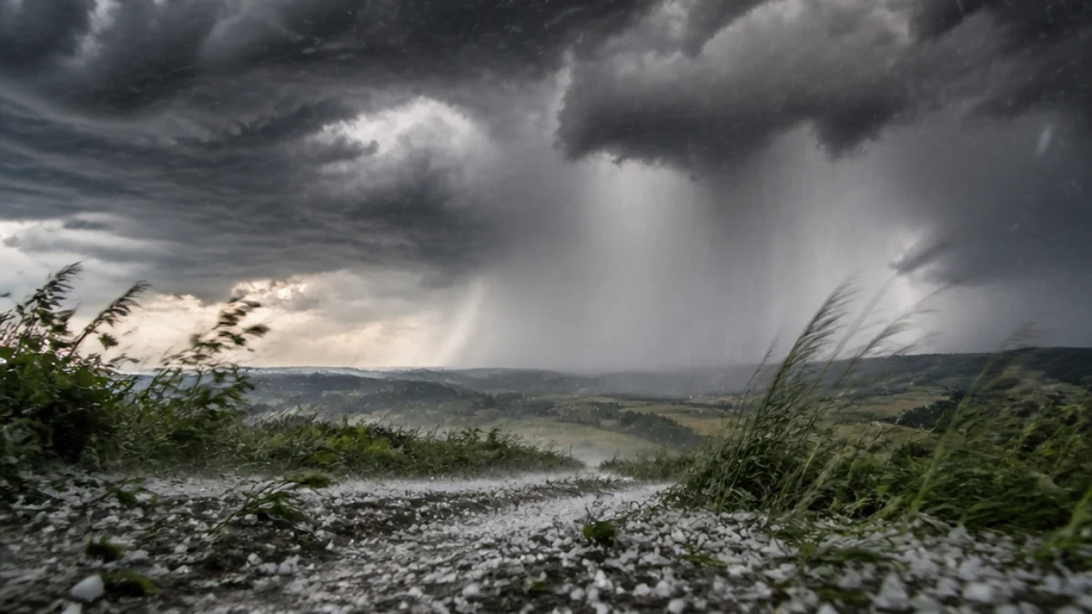 Temporale estivo con grandine e vento forte