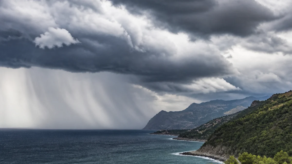 Nubi temporalesche sulla costa tirrenica siciliana
