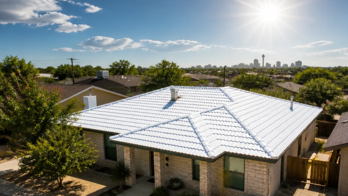 Casa con tetto riflettente a San Antonio