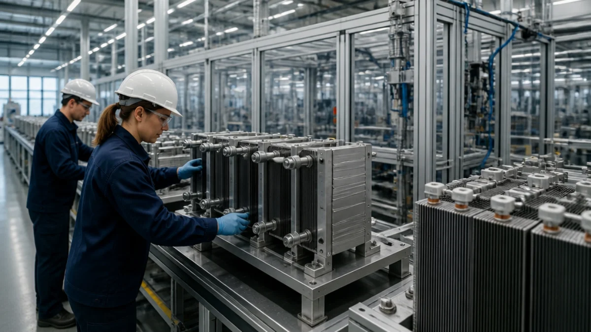 Stabilimento Ansaldo Green Tech per elettrolizzatori AEM a Genova