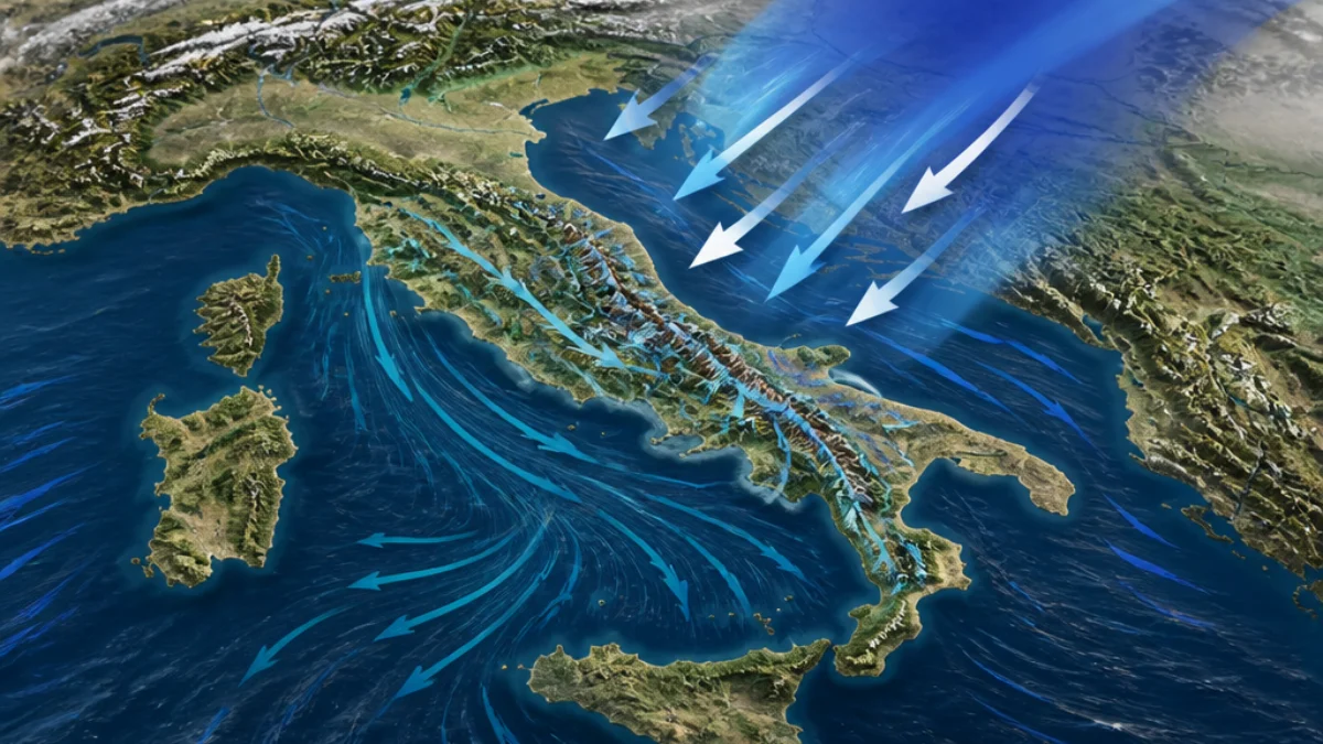 Previsione di Bora sull’Adriatico e Grecale sui crinali appenninici