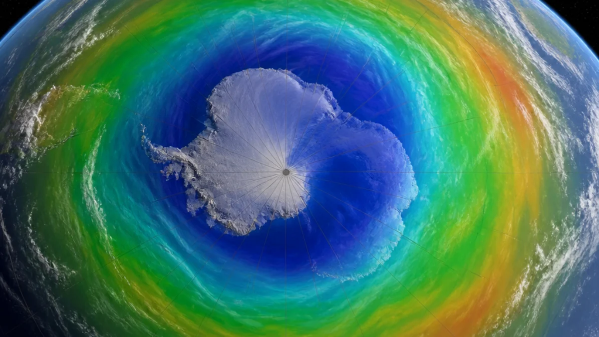 Buco dell’ozono sull’Antartide visto dai satelliti