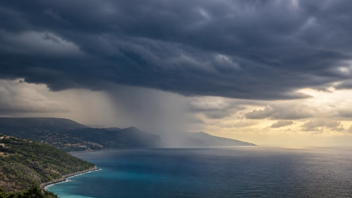 Nubi temporalesche sulla Calabria meridionale