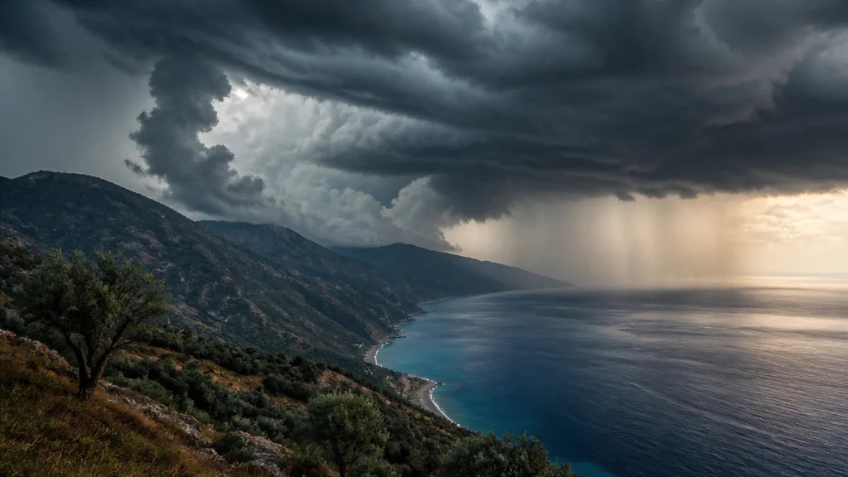 Temporale sulla Calabria tra costa e rilievi