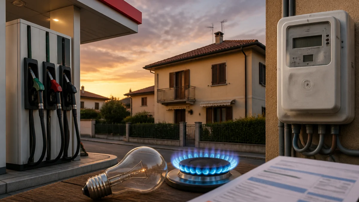 Rincari di luce gas e carburanti nel 2026