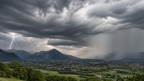 La perturbazione atlantica raggiunge la regione mercoledì 9 settembre: attese piogge e temporali, poi temperature più vicine alla norma stagionale.