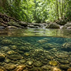 Piccoli pesci tropicali in un torrente del Queensland