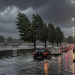 Temporale e strade allagate a Roma Nord