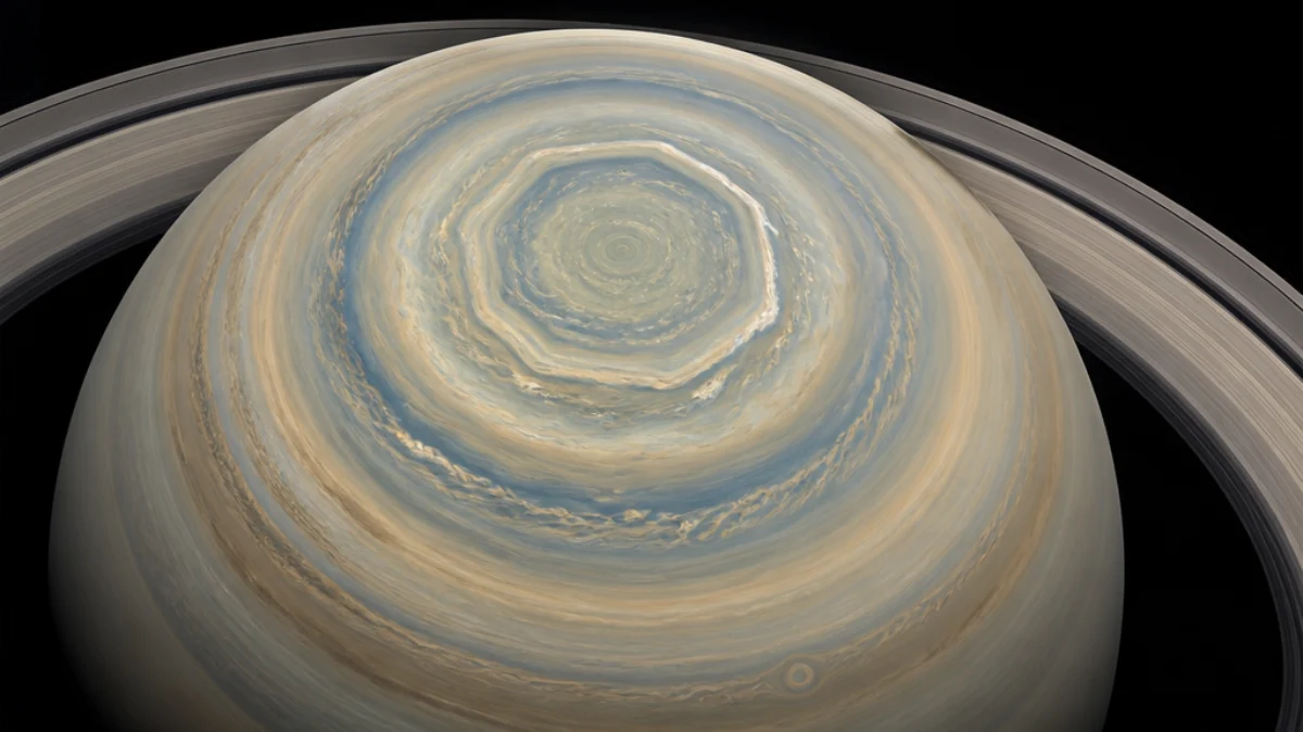 Onda atmosferica decagonale sul polo sud di Saturno
