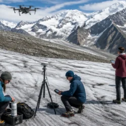 Sul Ghiacciaio del Miage la ricerca alpina unisce satelliti, droni e rilievi sul campo